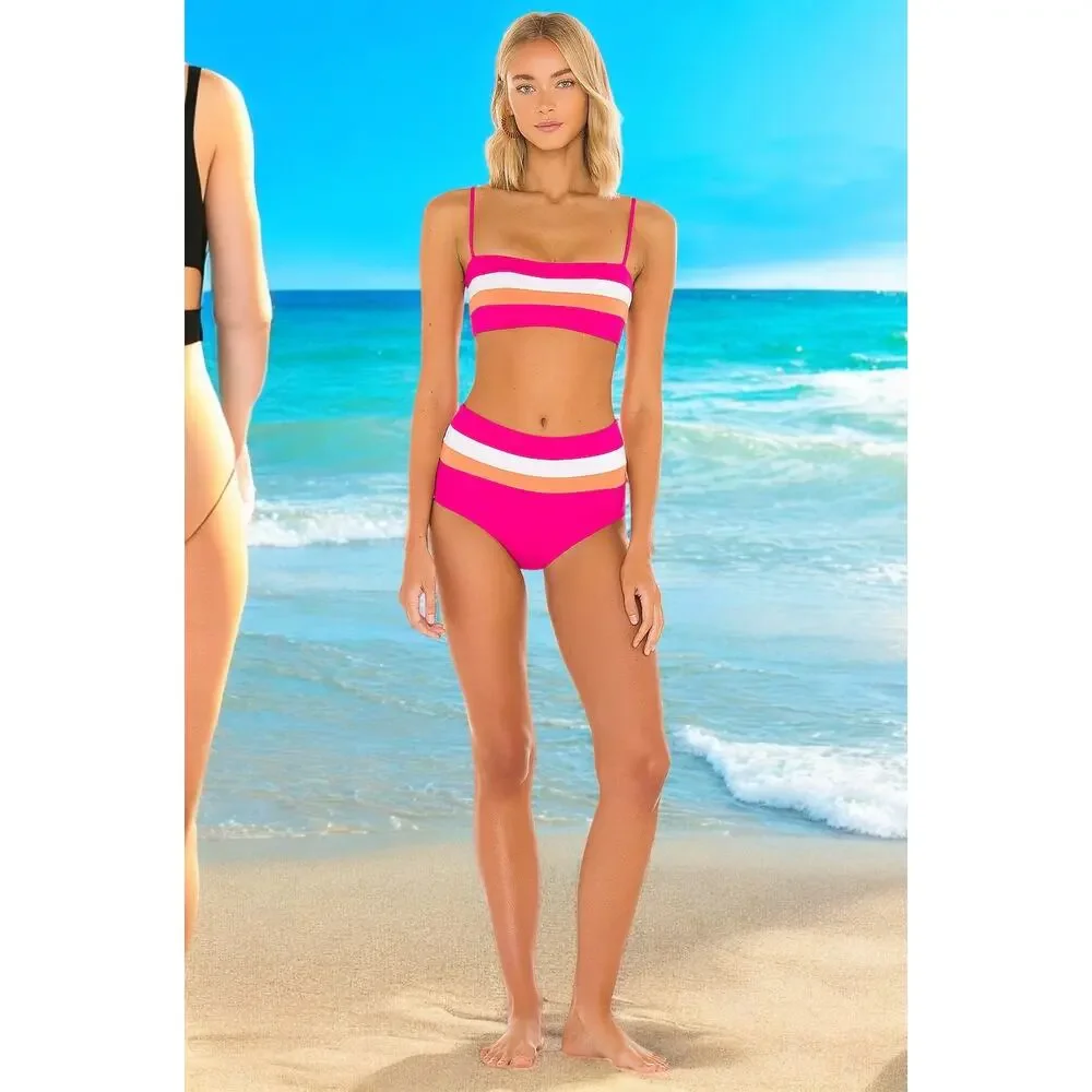 NWT - L*SPACE Portia Stripe Bikini Bottom Size: S